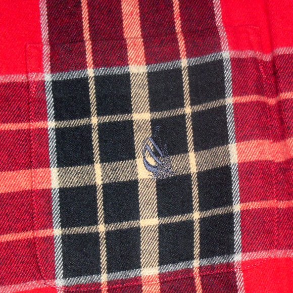 Nautica $75 Mens Flannel Plaid Button Down Red Long Sleeve Shirt sz. Large New - Picture 2 of 4